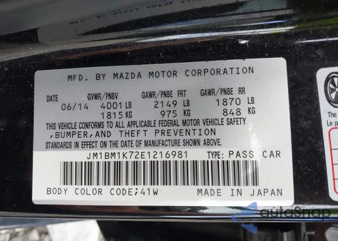 2014 Mazda Mazda3 I Sport из США, поврежденный, VIN JM1BM1K72E1216981